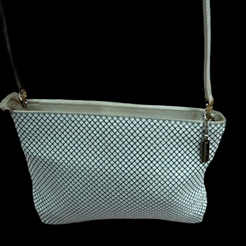 VTG Whiting & Davis White Chain Metal Shoulder Bag